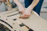 Houten waldorf rocker Klimboog XXL met glijbaan - Natural - KateHaa