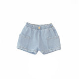 Jeansshort met zijzakje - Denim