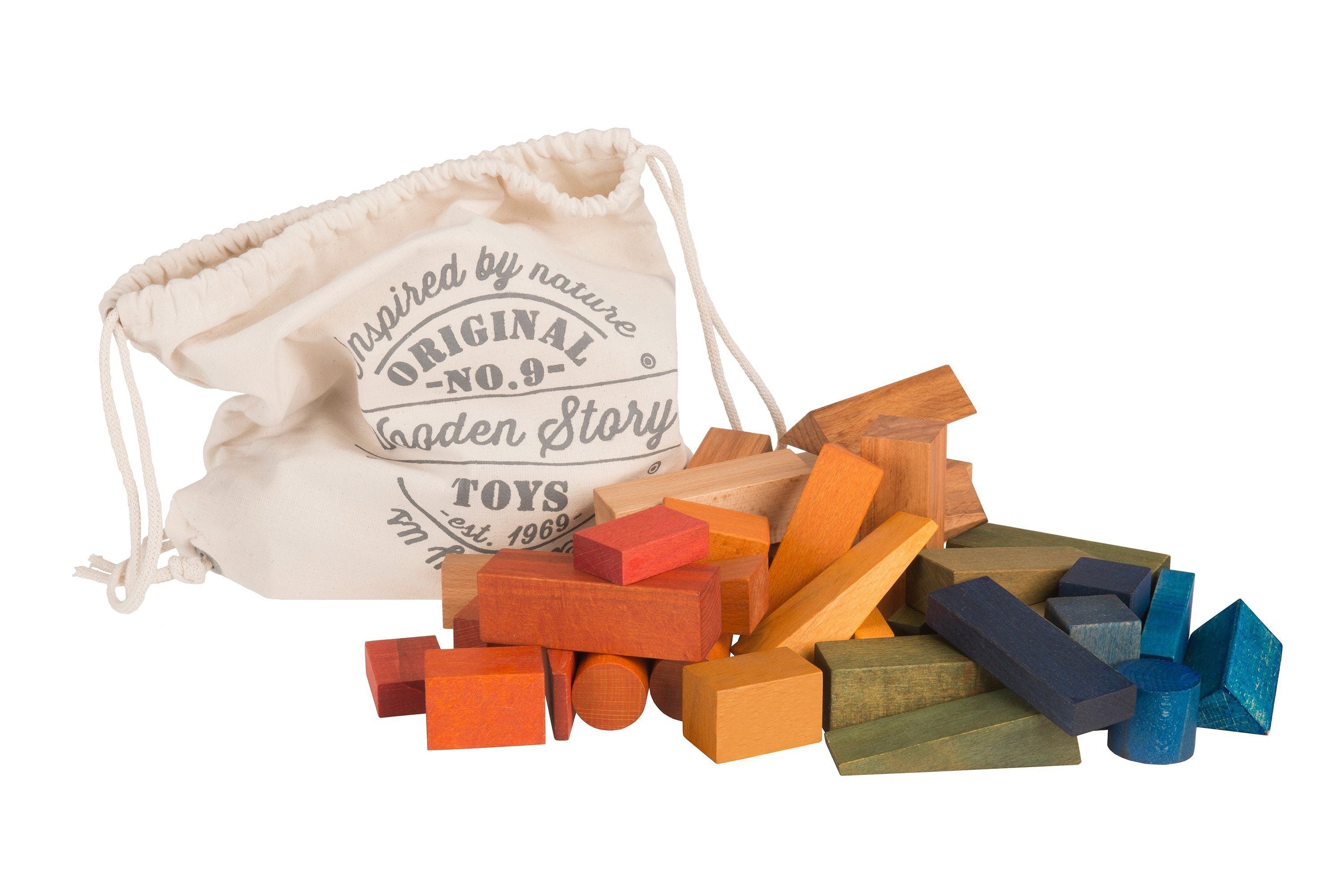 Wooden Story - Houten blokken - Rainbow - 100 stuks