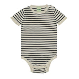 Baby body met korte mouwen - Ecru / Dark Navy - FUB