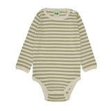 Baby body met lange mouwen - Ecru / Khaki - FUB