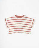 Striped Jersey T-Shirt - Red clay - Play Up