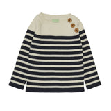 Katoenen Baby sweater - Ecru / Dark Navy - FUB