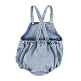 Baby romper - Washed light blue denim