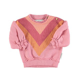 Baby sweater Multicolor triangle - roze