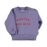 Sweater - Paars met "wanted & wild"-print