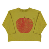 T-shirt met lange mouwen - Olijfgroen met appelprint