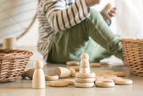 Nins, ringen en munten natuurlijk hout - Grapat