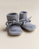 Booties - Grey Melange - Hvid