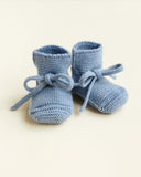 Booties - Light Blue - Hvid