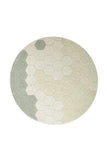 Wasbaar rond tapijt Honeycomb - Blue Sage