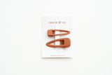 Matte haarclips set van 2 - Rust - Grech & co.