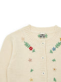 Gebreide cardigan - broderie fleur - Bonton