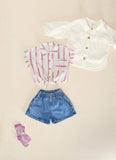 Blouse met streepjes - Grés Risca Rosa