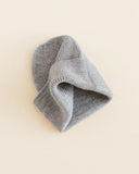 beanie fonzie - newborn - grey melange - hvid