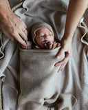 Bonnet newborn - Sand - Hvid