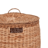 Rattan Tuscan Lidded storage basket - Olli Ella