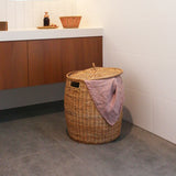 Rattan Tuscan Lidded storage basket - Olli Ella