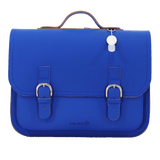 Lederen boekentas met gespen - Cobalt - Own Stuff