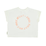 T-shirt - ecru met hart print