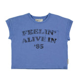 T-shirt - blauw met 