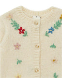 Gebreide cardigan - broderie fleur - Bonton