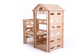 Houten Speelhuisje Bouwen & Spelen met glijbaan en trappen - Wooden Playhouse Build & Play with slide and stairs - KateHaa