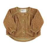 Mandarin collar blouse - olive & brick animal print - piupiuchick