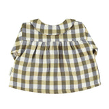 Peter Pan collar blouse - brown checkered - piupiuchick