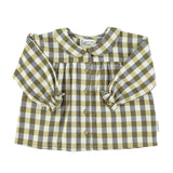 Peter Pan collar blouse - brown checkered - piupiuchick