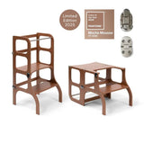 Houten leertoren Step'n sit - Mocha Mouse met zilver - Ette Tete