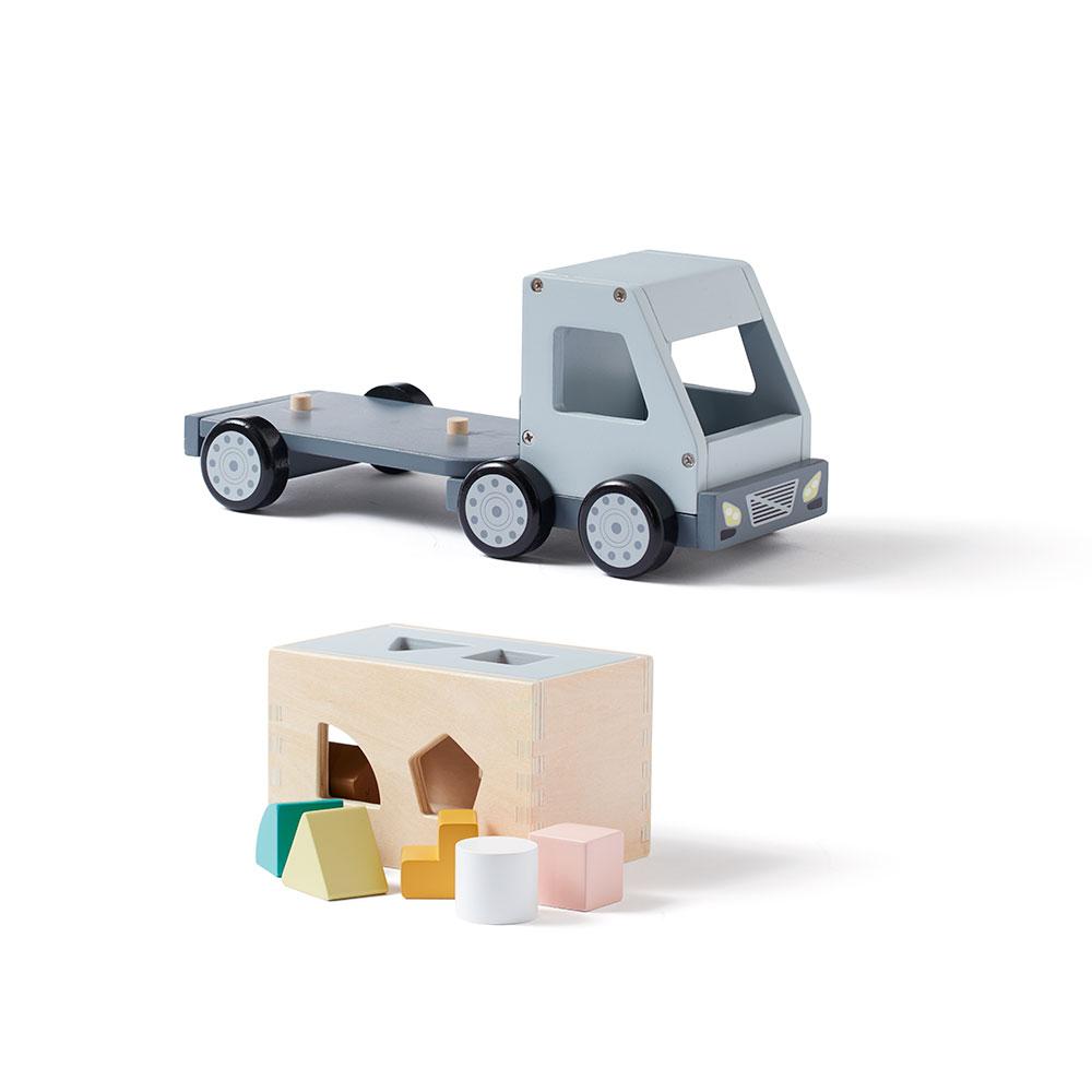 Kid's Concept - Houten speelgoed vrachtwagen vormenpuzzel - Aiden