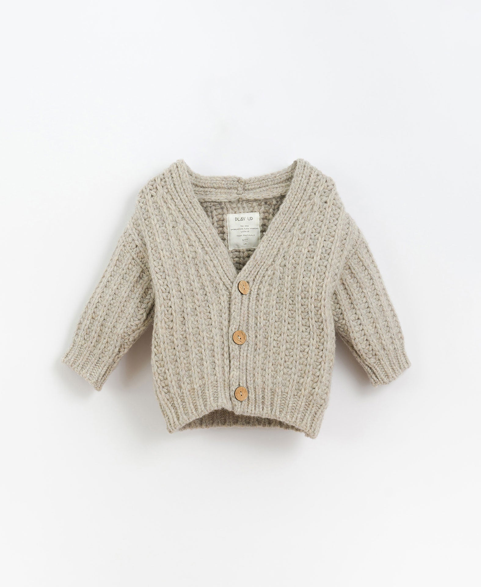 Knitted Jacket Oat - Cardigan V-hals - Play Up