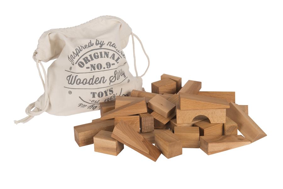 Wooden Story - Houten blokken - Natural - 50 stuks