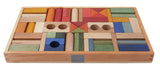 Houten bouwblokken - Rainbow - Tray 54 stuks - Wooden Story
