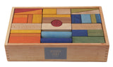 Houten bouwblokken - Rainbow - Tray XL 63 stuks - Wooden Story
