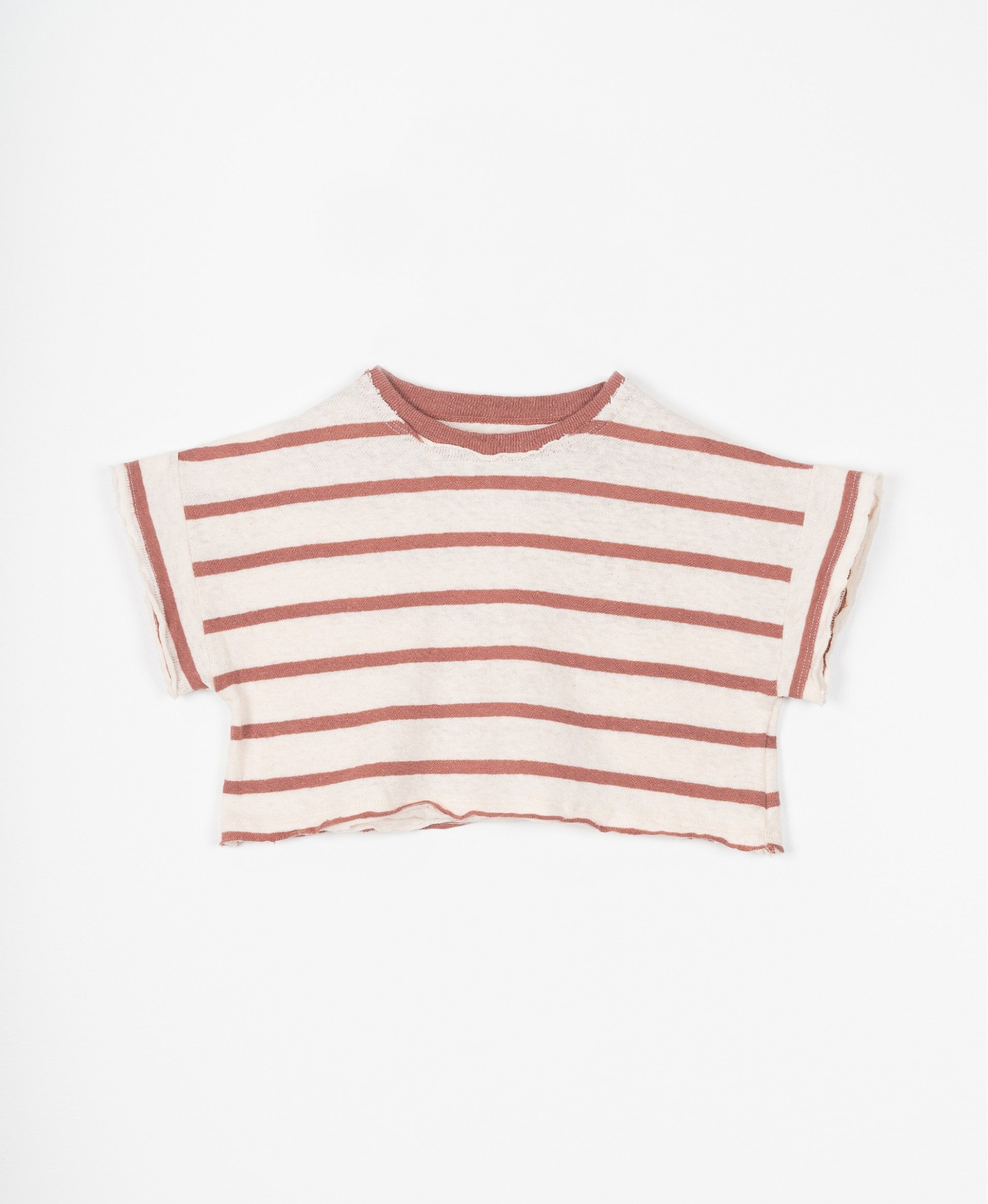 Striped Jersey T-Shirt - Red clay - Play Up