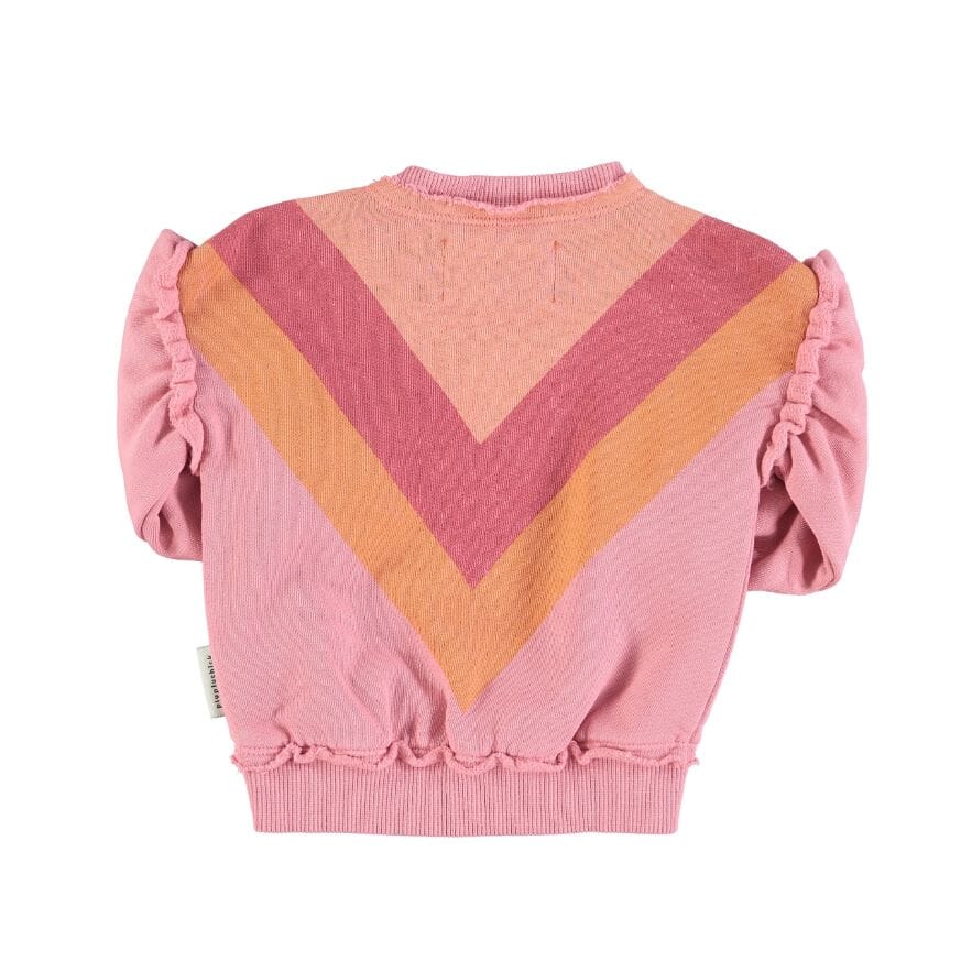 Baby sweater Multicolor triangle - roze