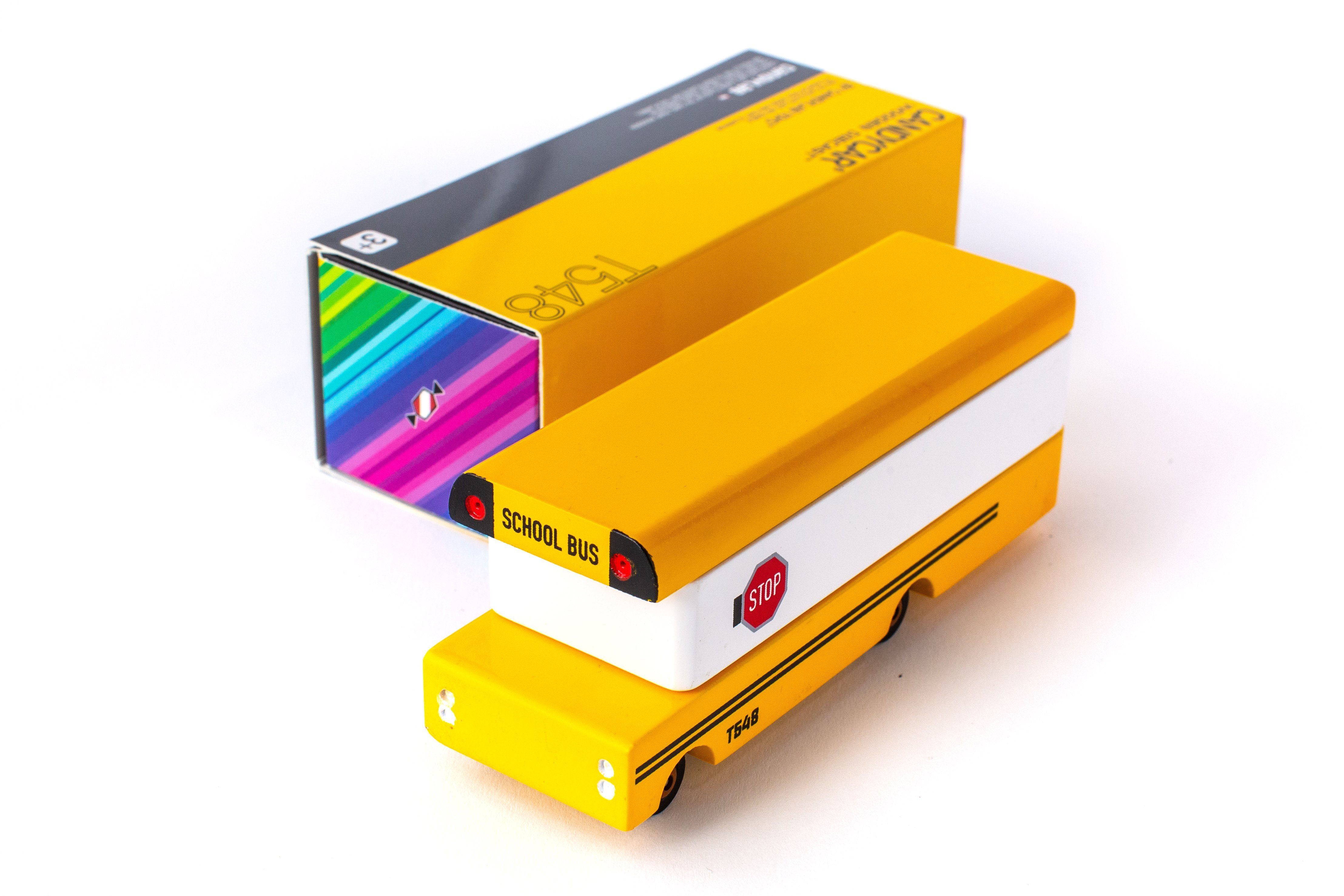 Candylab - Speelgoedauto hout - Yellow School Bus
