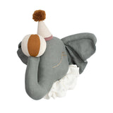 Love Me Decoration - Dierenhoofd circus olifant met beige hoed - handgemaakt
