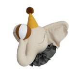 Dierenhoofd circus olifant met gele hoed - handgemaakt - Love Me Decoration