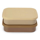 Lunchboxen siliconen set van 2 - Vanilla yellow - Konges Slojd