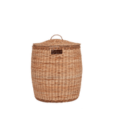 Rattan Tuscan Lidded storage basket - Olli Ella