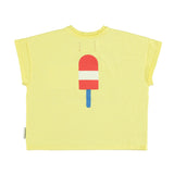 T-shirt - geel met ijsjeprint