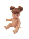 Babypop meisje Gordi ongekleed - Wit, rood haar in staartjes en blauwe ogen - Paola Reina