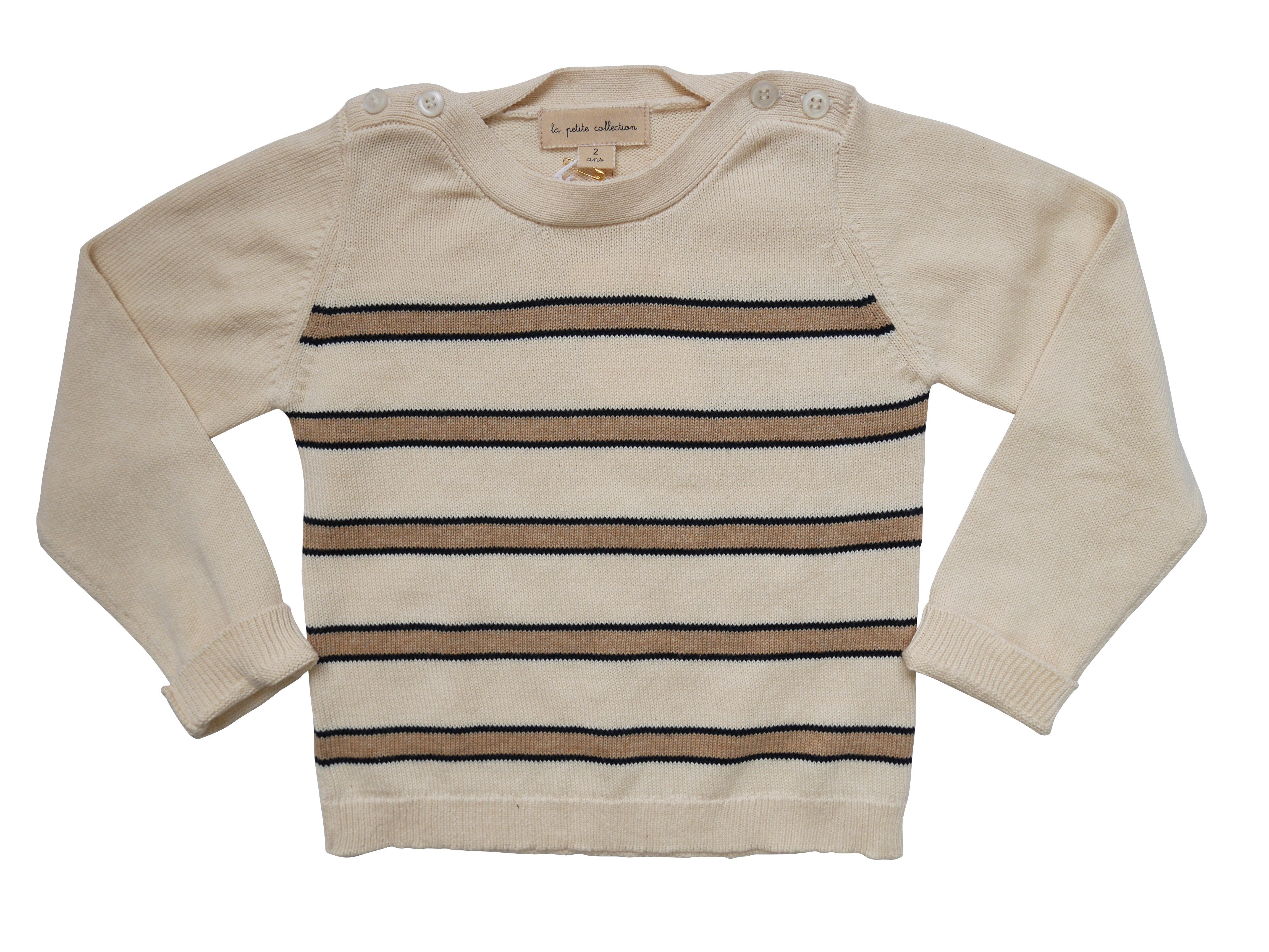 La Petite Collection - Sweater gestreept - Raye beige